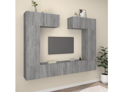 6dílný set TV skříněk šedý sonoma kompozitní dřevo 3114468