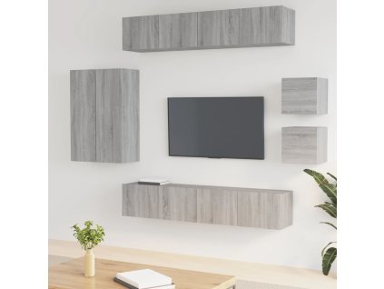 8dílný set TV skříněk šedý sonoma kompozitní dřevo 3114492