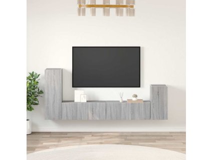 4dílný set TV skříněk šedý sonoma kompozitní dřevo 3114628