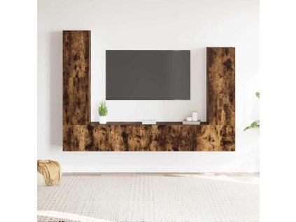 4dílný set TV skříněk kouřový dub kompozitní dřevo 3114635