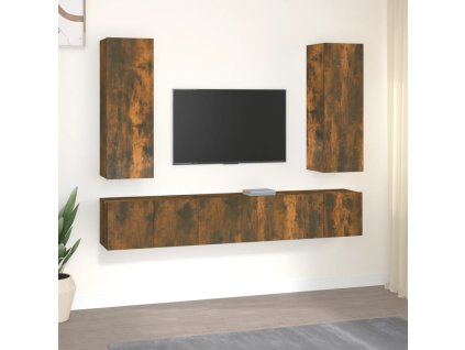 5dílný set TV skříněk kouřový dub kompozitní dřevo 3120209