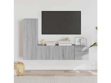 3dílný set TV skříněk šedý sonoma kompozitní dřevo 3120225