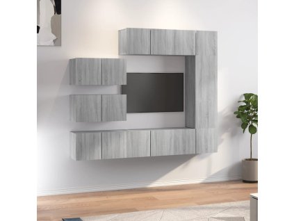 8dílný set TV skříněk šedý sonoma kompozitní dřevo 3120294