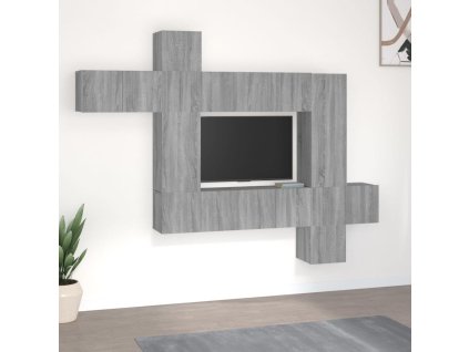 10dílný set TV skříněk šedý sonoma kompozitní dřevo 3120321