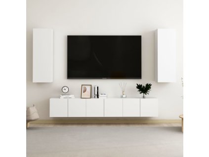 5dílný set TV skříněk bílý kompozitní dřevo 3074454