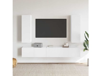 5dílný set TV skříněk bílý kompozitní dřevo 3078655