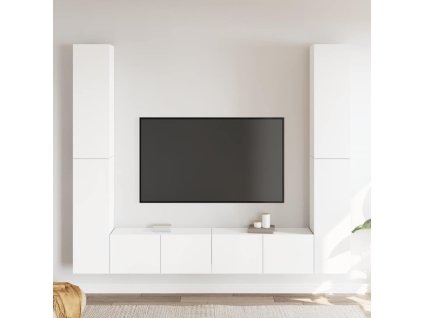 6dílný set TV skříněk bílý kompozitní dřevo 3078680