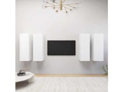 TV skříňky 4 ks bílé 30,5 x 30 x 90 cm kompozitní dřevo 3078741
