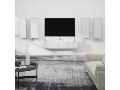 6dílný set TV skříněk bílý kompozitní dřevo 3114342