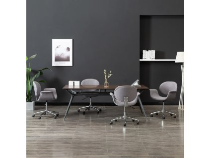 Otočné jídelní židle 4 ks šedé textil 3054867