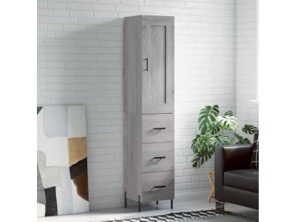 Skříň highboard šedá sonoma 34,5 x 34 x 180 cm kompozitní dřevo 3200207
