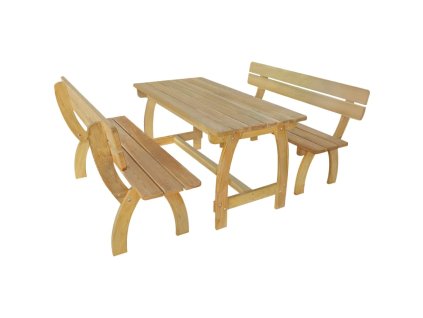 Pivní stůl se 2 lavicemi impregnované borové dřevo 273754