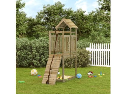 Hrací věž s lezeckou stěnou impregnované borové dřevo 3155965