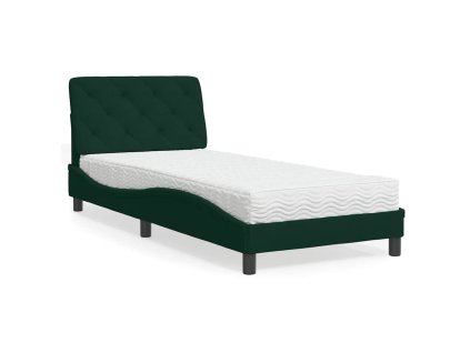 Postel s matrací tmavě zelená 80 x 200 cm samet 3208625