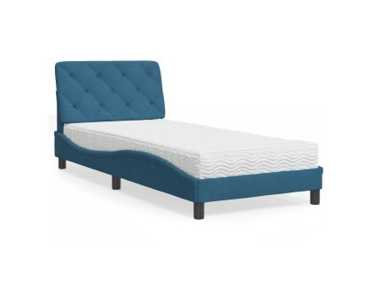 Postel s matrací modrá 80 x 200 cm samet 3208626