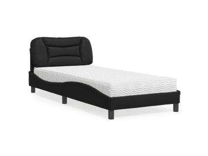 Postel s matrací Hvar černá 80 x 200 cm umělá kůže 3208682