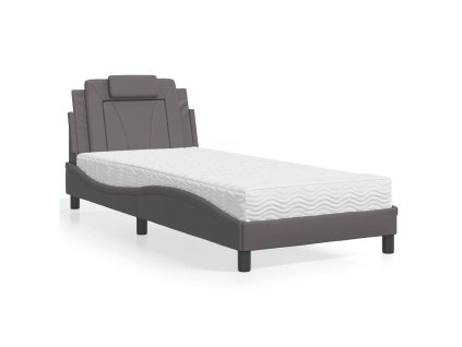 Postel Viana s matrací šedá 80 x 200 cm umělá kůže 3208757