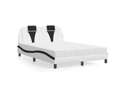 Postel Viana s matrací bílá a černá 140 x 200 cm umělá kůže 3208802