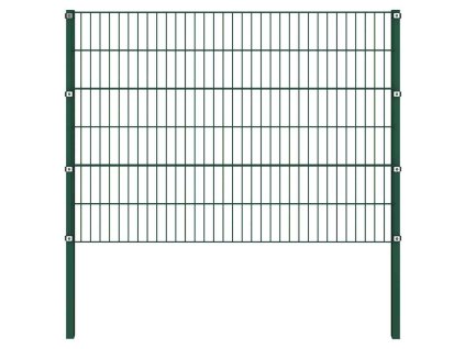 Plotový panel se sloupky železný 176,5 x 120 cm zelený 144934