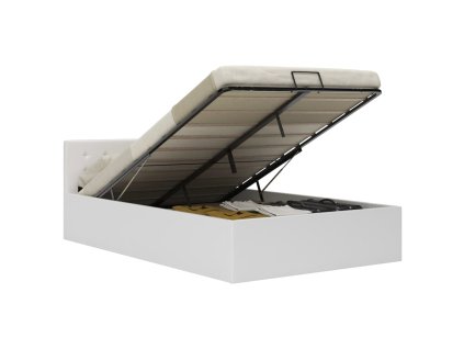 Rám postele s úložným prostorem bílý umělá kůže 140 x 200 cm 285519
