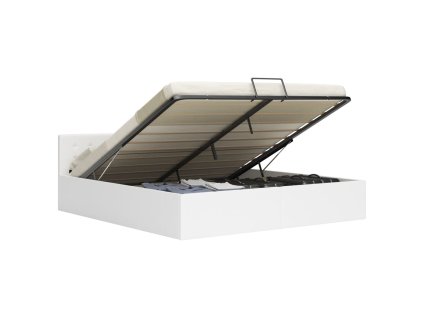 Rám postele s úložným prostorem bílý umělá kůže 160 x 200 cm 285520