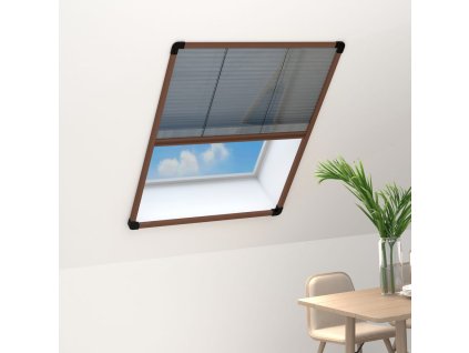 Plisovaná okenní síť proti hmyzu hliník hnědá 60 x 80 cm 148653