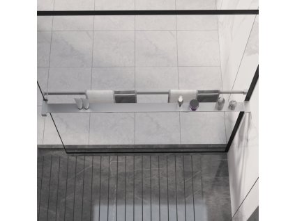 Police na stěnu průchozí sprchy chromová 115 cm hliník 153623