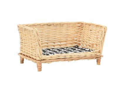 Pelíšek pro psy s poduškou 50 x 33 x 30 cm přírodní vrba 170773