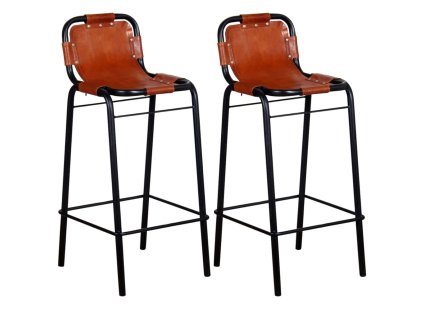 Barové stoličky 2 ks pravá kůže 244248