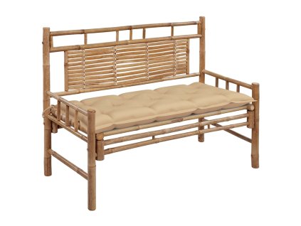 Zahradní lavice s poduškou 120 cm bambus 3063894