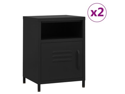 Noční stolky 2 ks černá 35 x 35 x 51 cm ocel 3095221