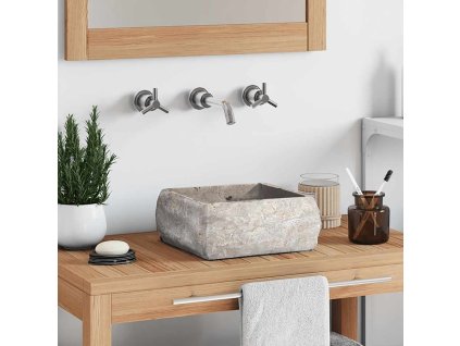 Umyvadlo šedé 30 x 30 x 13 cm mramor 149176