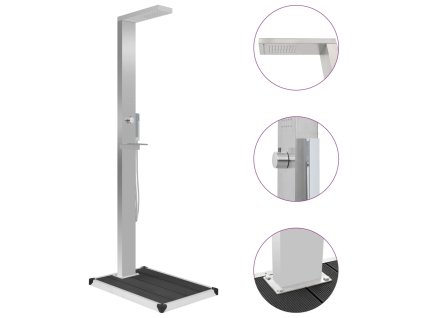 Zahradní sprcha s vaničkou WPC nerezová ocel 3051290