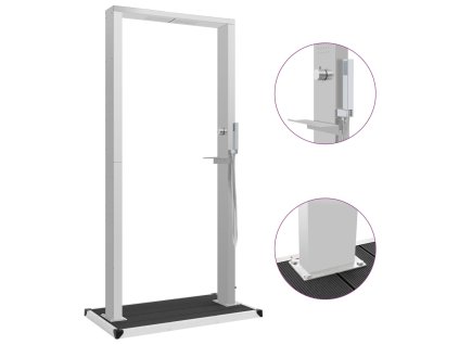 Zahradní sprcha s vaničkou WPC nerezová ocel 3051294