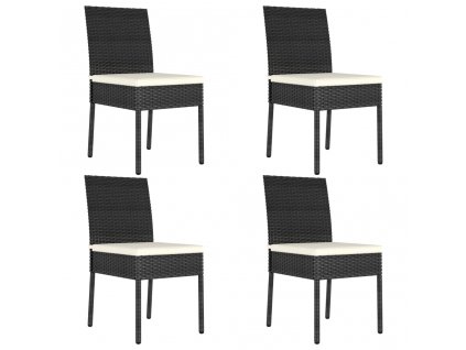 Zahradní jídelní židle 4 ks polyratan černé 315107