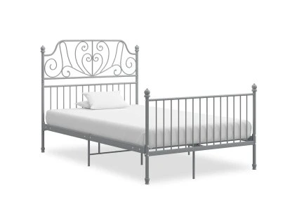 Rám postele šedý kov 120 x 200 cm 324849