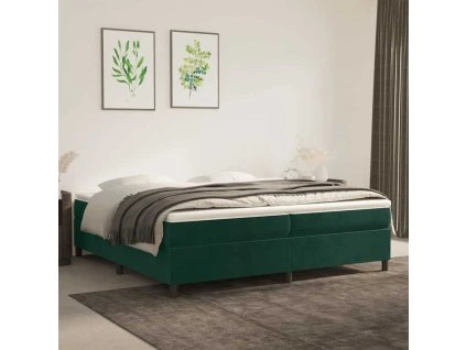 Rám postele s boxspringem tmavě zelená 200 x 200 cm samet 3121141