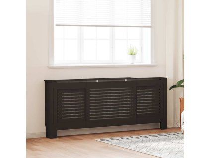 Kryt na radiátor MDF černý 205 cm 325552
