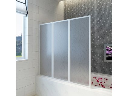 Vanová zástěna 141 x 132 cm 3 skládací panely 140785