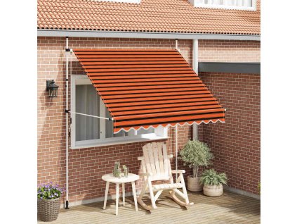 Ručně zatahovací markýza 250 cm oranžovo-hnědá 145837