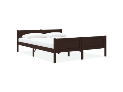 Rám postele masivní borové dřevo tmavě hnědý 160 x 200 cm 322121