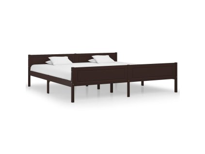 Rám postele masivní borové dřevo tmavě hnědý 200 x 200 cm 322123