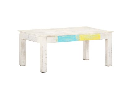 Konferenční stolek bílý 110x60x45 cm masivní mangovníkové dřevo 323555