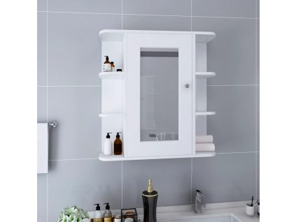 Koupelnová zrcadlová skříňka bílá 66 x 17 x 63 cm MDF 323601