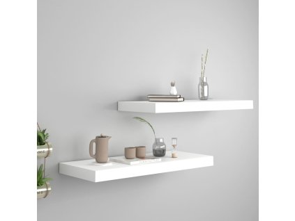 Plovoucí nástěnné police 2 ks bílé 60 x 23,5 x 3,8 cm MDF 323812