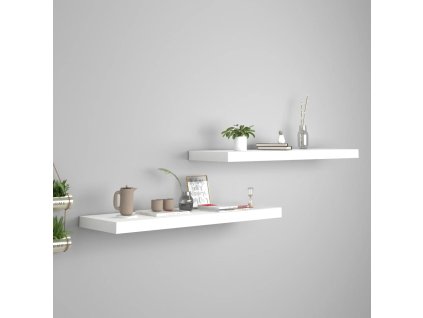 Plovoucí nástěnné police 2 ks bílé 80 x 23,5 x 3,8 cm MDF 323815