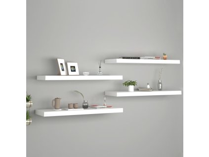 Plovoucí nástěnné police 4 ks bílé 80 x 23,5 x 3,8 cm MDF 323816