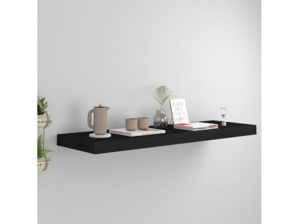 Plovoucí nástěnná police černá 80 x 23,5 x 3,8 cm MDF 323835