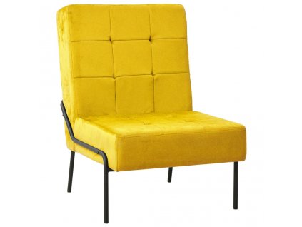 Relaxační židle 65 x 79 x 87 cm hořčicově žlutá samet