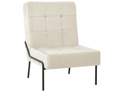 Relaxační židle 65 x 79 x 87 cm krémová bílá samet